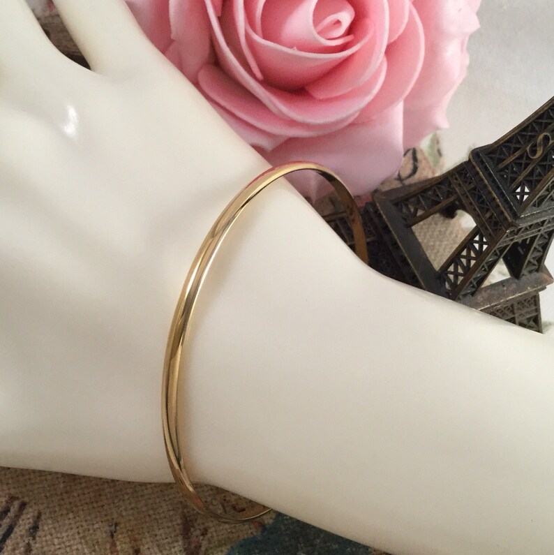 Vintage Jewellery Yellow Gold Bangle Jewelry 8 inches