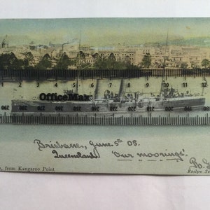 Antike Vintage Postkarte Postkarte Brisbane Australien von Kangaroo Point mit Stempeln