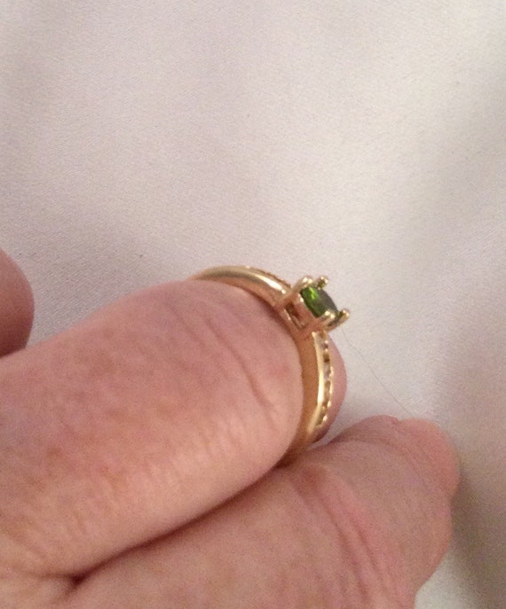 Vintage Jewellery Yellow Gold Ring with Peridot a… - image 5