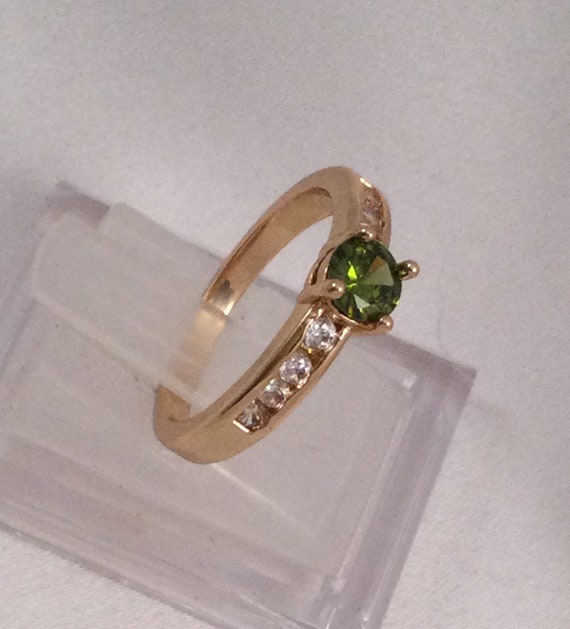 Vintage Jewellery Yellow Gold Ring with Peridot a… - image 7