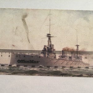 Oude antieke vintage kleuren ansichtkaart postkaart schepen HMS Australië