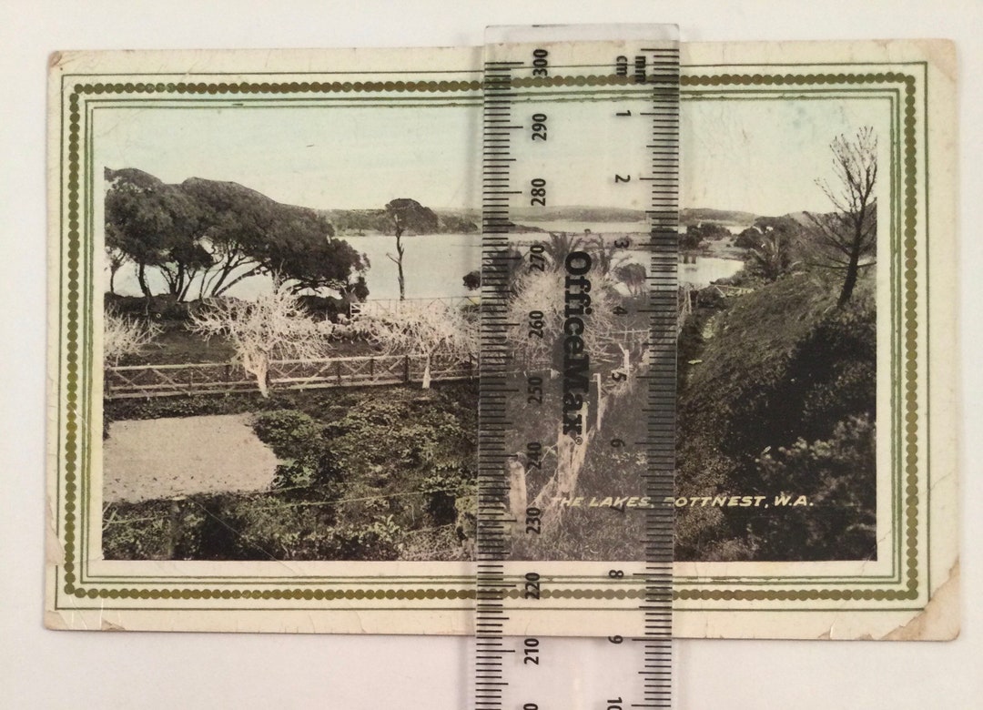 Antique Vintage Old Colour Photo Postcard the Lakes Rottnest WA Post Card Western Australia
