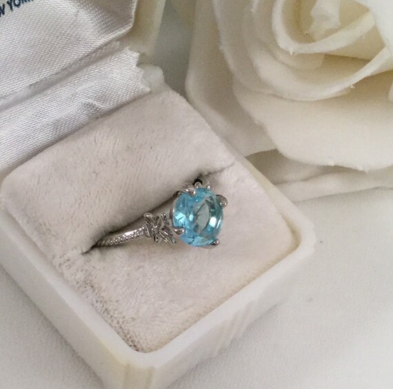 Aquamarine butterfly hotsell ring