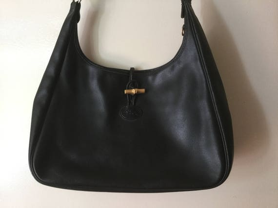 longchamp black shoulder bag