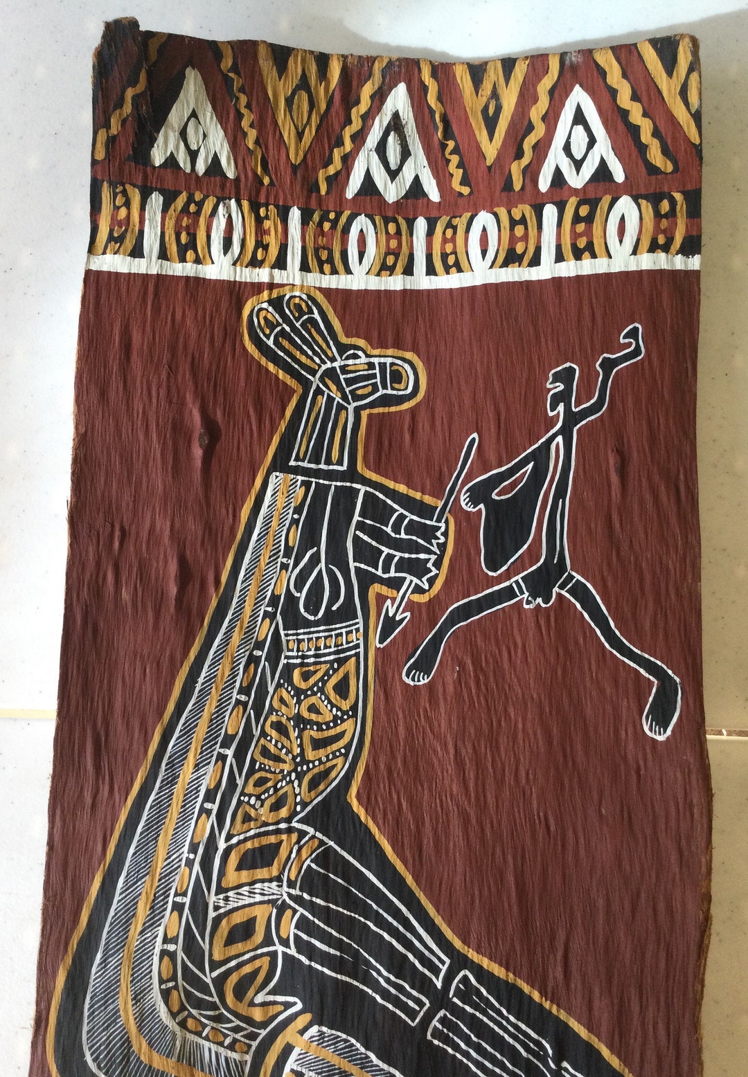 Australian Aboriginal Artist Bark Painting Indigenous Original Etsy
