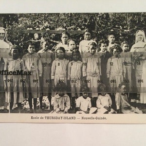 Cartolina fotografica d&#39;epoca Fotografia aborigena dell&#39;isola del giovedì Nouvelle Guinee Mission