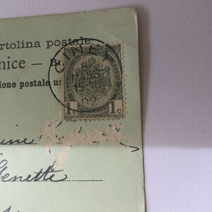 Old antique vintage Western Australia colour postcard in French with a Belgium stamp