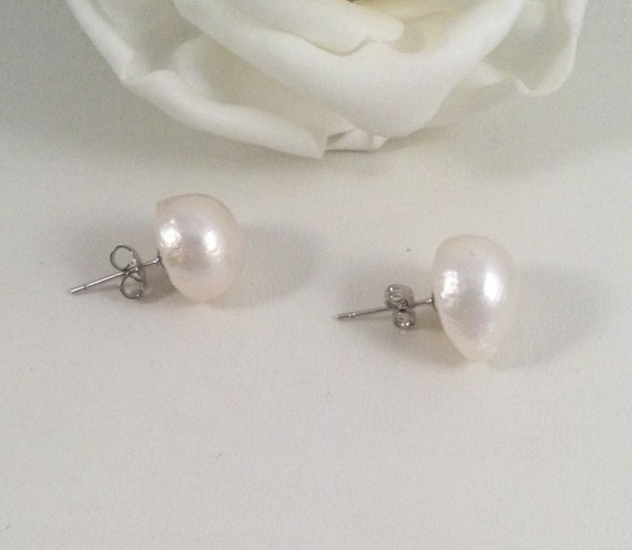Vintage Jewellery Large White Gold Baroque Pearl … - image 5