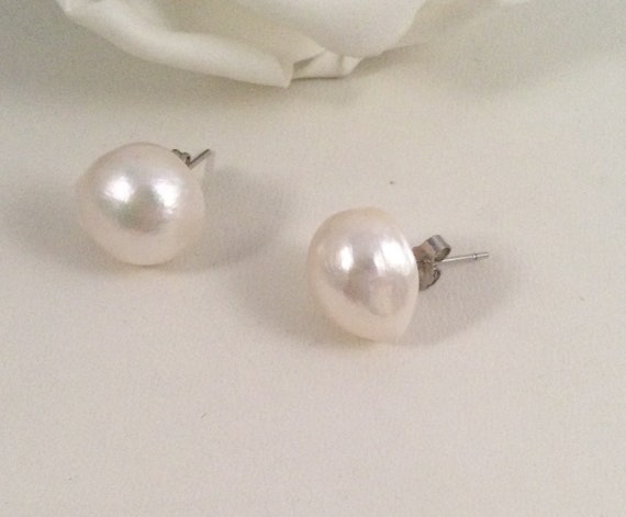 Vintage Jewellery Large White Gold Baroque Pearl … - image 6