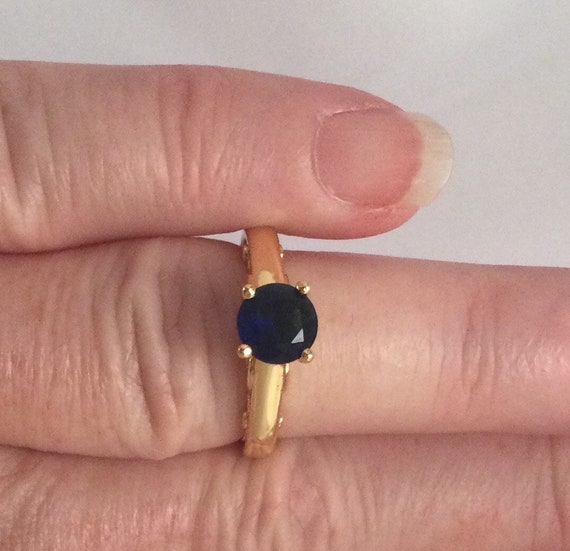 Vintage Jewellery Yellow Gold Ring with Blue and … - image 5