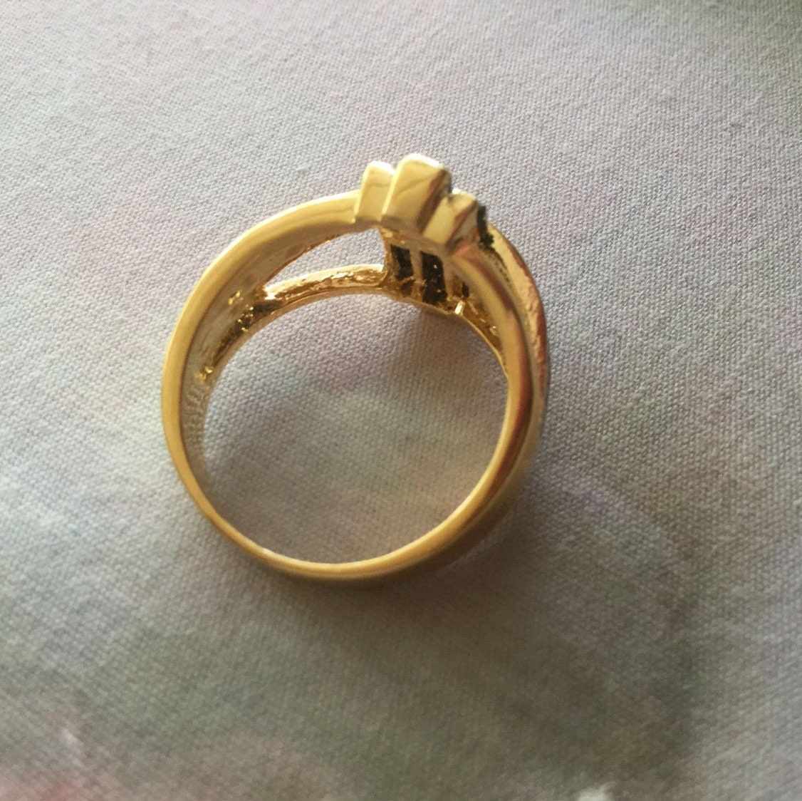 Vintage Jewellery Yellow Gold Ring With Black and White - Etsy