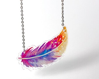 Acrylic Necklace FEATHER Finart-Jewellery