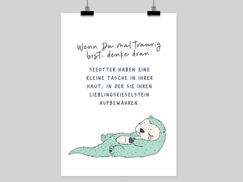 Poster Kunstdruck Wenn du mal traurig bist Etsy