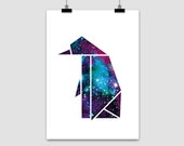 fine-art print "Space Penguin" origami universe