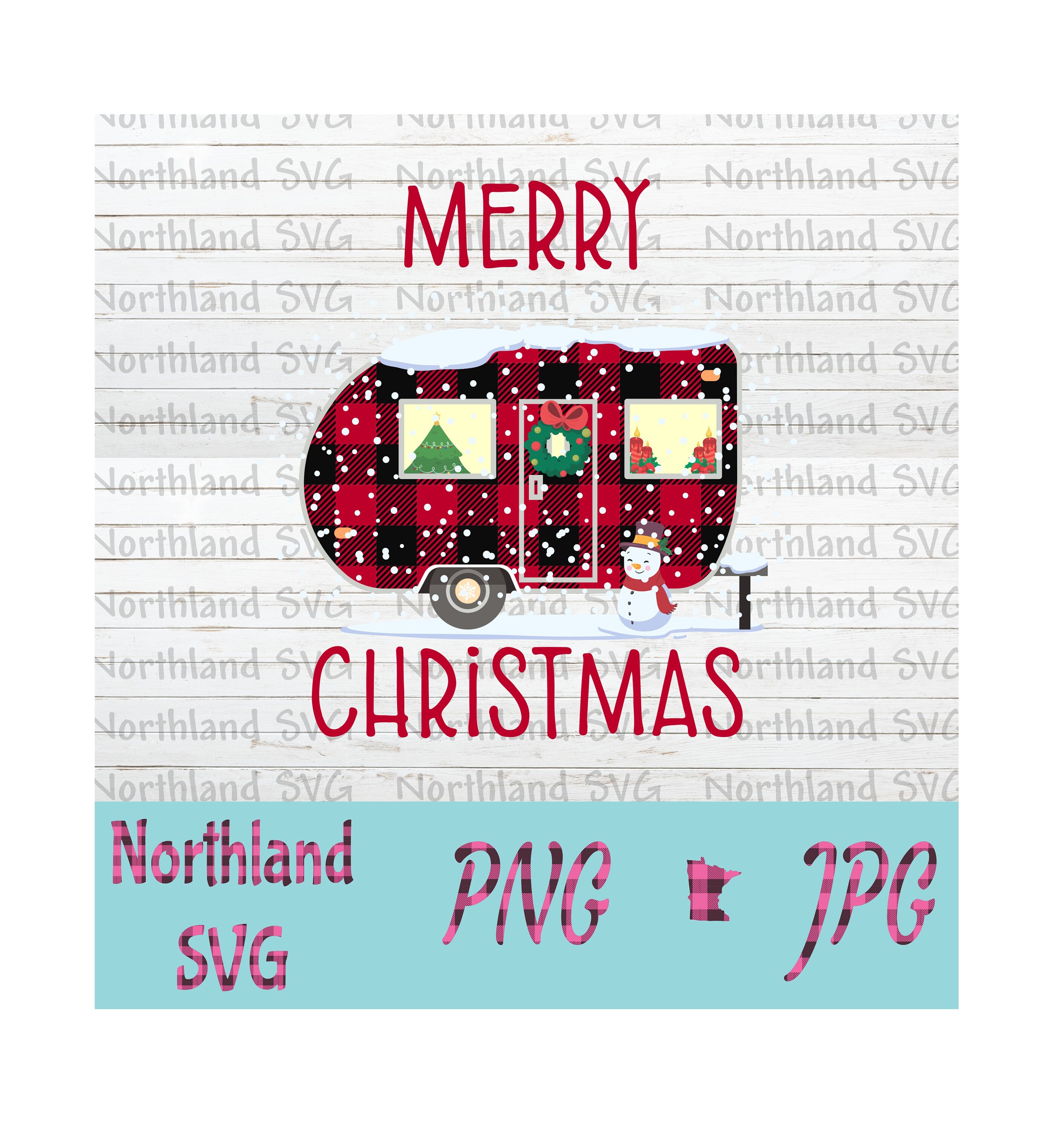 Merry Christmas Camper SVG PNG JPG digital design | Etsy