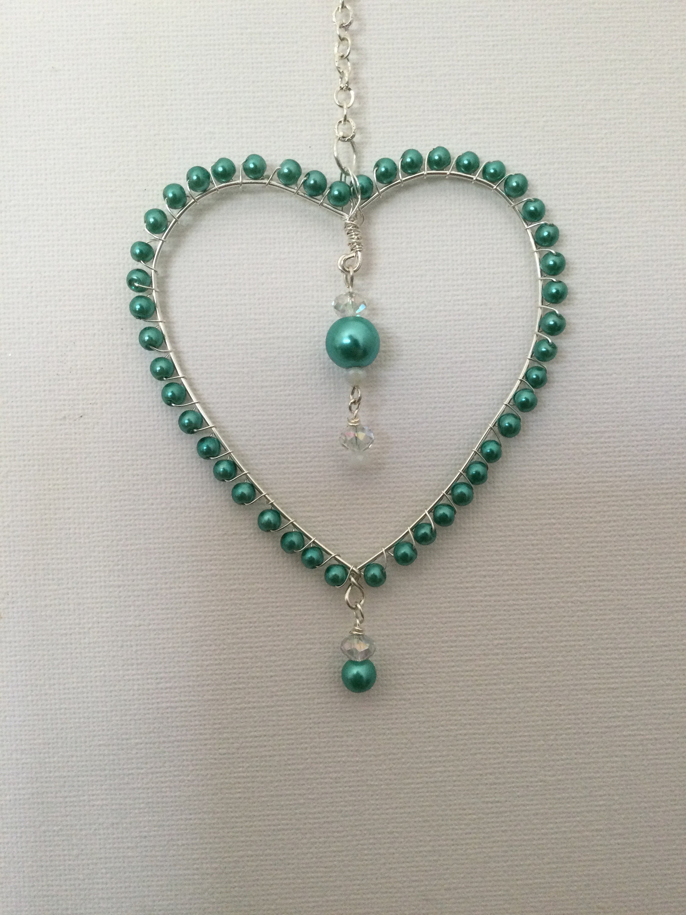 Beaded Hanging Heart Decoration Etsy