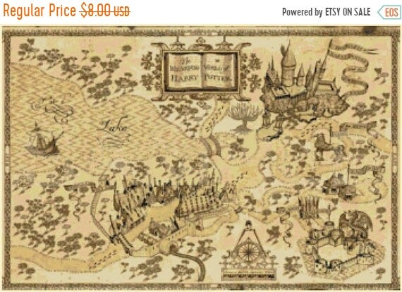 harry potter cross stitch pattern pdf marauders map etsy