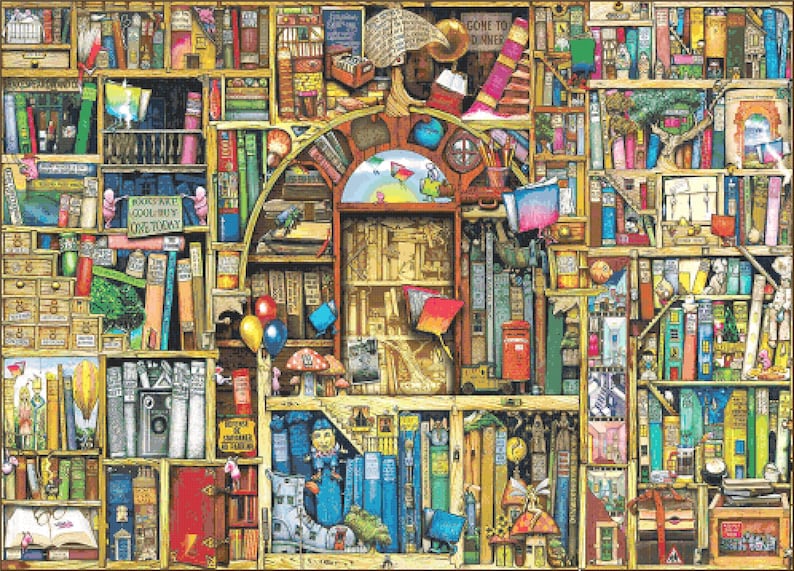 Amazing library Cross Stitch Pattern Pdf library pattern cross Etsy