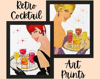 Retro Atomic Cocktail Art Print Atomic Age Cocktail Wall Art MCM Home Decor 1950's Art Print Retro Home Decor Atomic Cocktail Poster Female