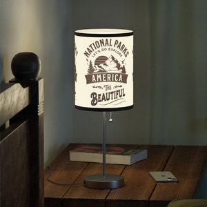 National Parks Table Lamp, Hiking Lamp, Mountain Decor, Nature Home Decor, America The Beautiful Lamp, Cabin Decor, Camper RV Explorer