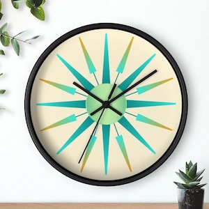 Mid Century Modern Starburst Clock Retro Atomic Starburst Wall Clock Mid Mod Sunburst Clock MCM Wall Clock Retro Wall Clock MCM Clock