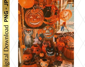Digital Download Printable Vintage Halloween Photo Retro PNG Clip Art Scrapbooking Junk Journal Arts And Crafts Decoupage Halloween Ephemera
