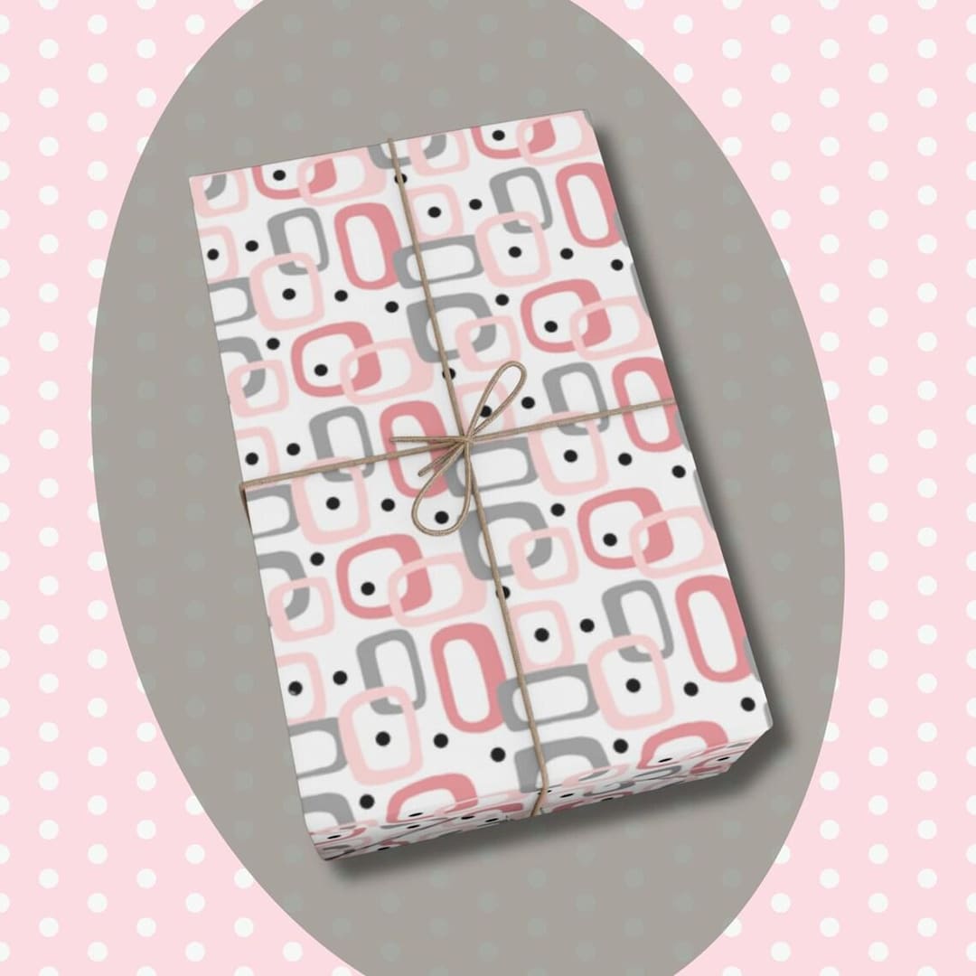 Retro Atomic Gift Wrap Paper Mid Century Modern Gift Wrapping Mid Mod ...