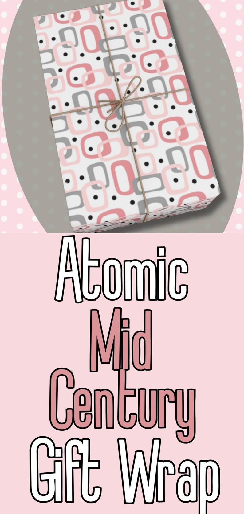 Retro Atomic Gift Wrap Paper Mid Century Modern Gift Wrapping Mid Mod ...