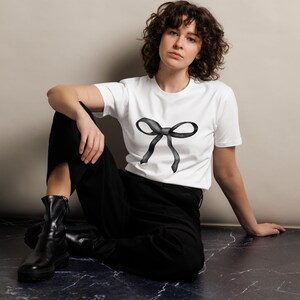 Bow Graphic Tee, Bow Girl Tee, Pretty Bow Shirt, Bow Dress up or Dress down Tee, Premium Bow Tshirt