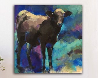 Impressionistic Painting of Black Calf