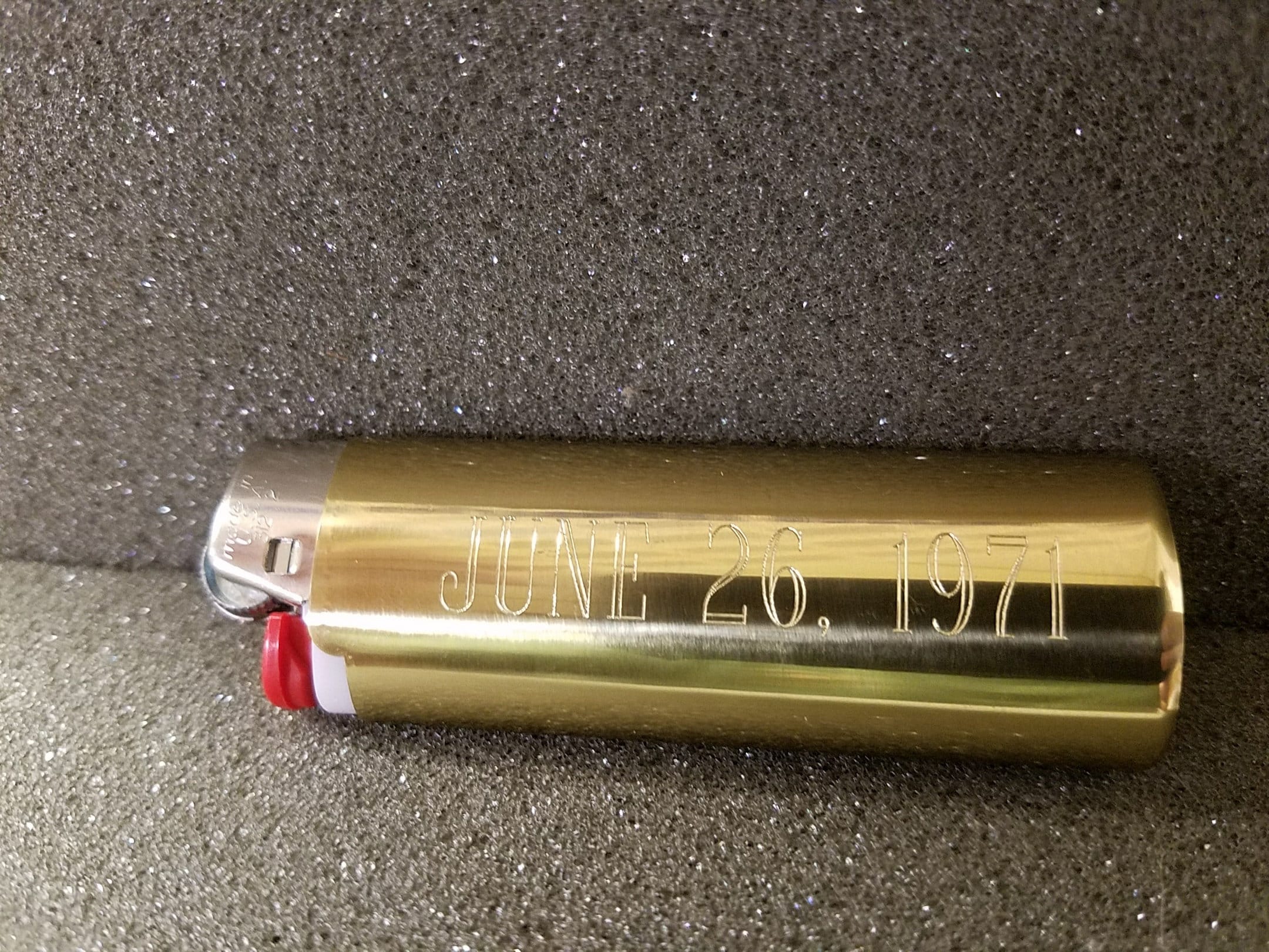 Custom Made Personalized 40 yr old Brass Lighter Case w1971 Penny & New