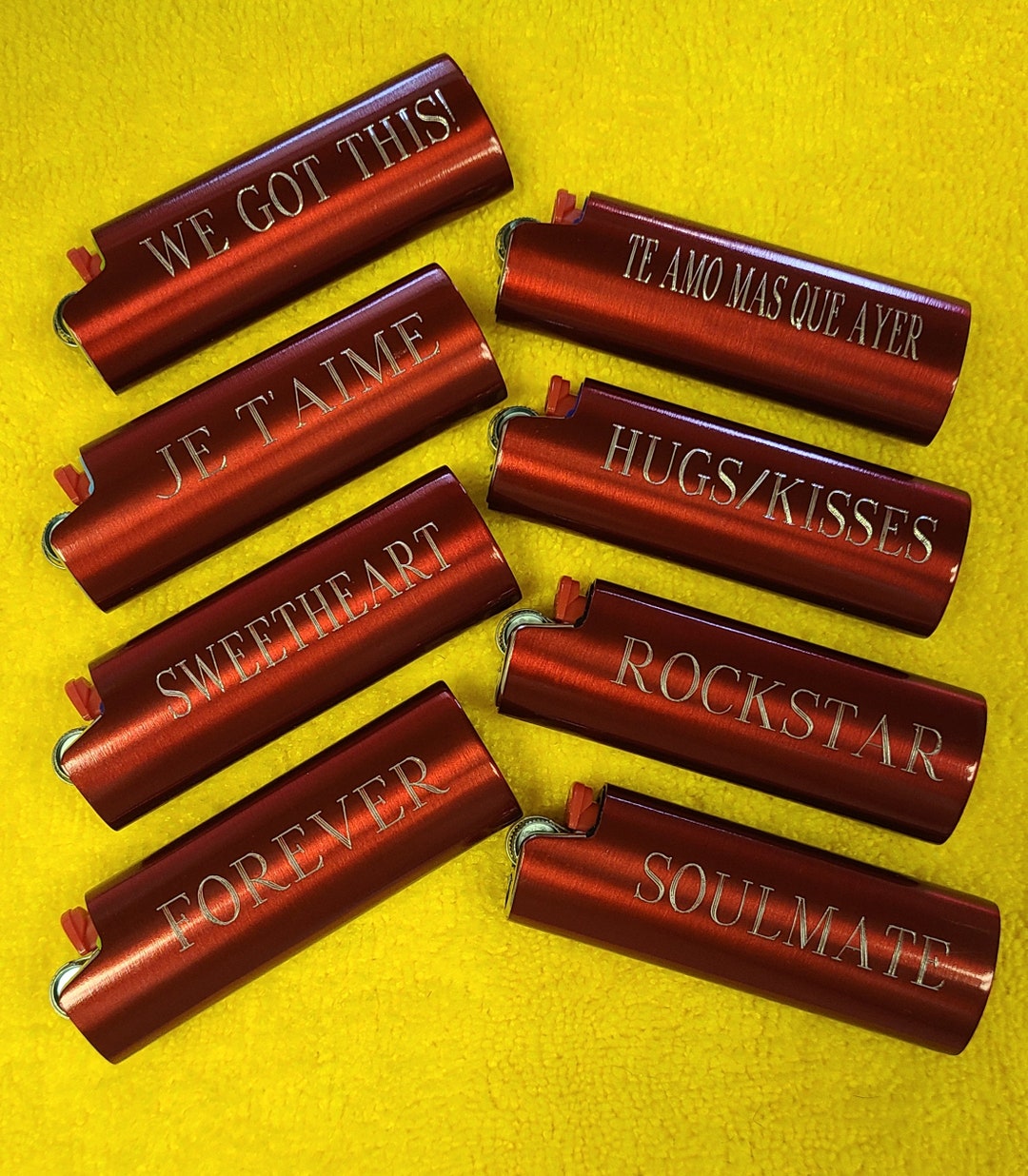 VALENTINE Lighter Case W/new BIC Lighter Engraved Both Sides Etsy