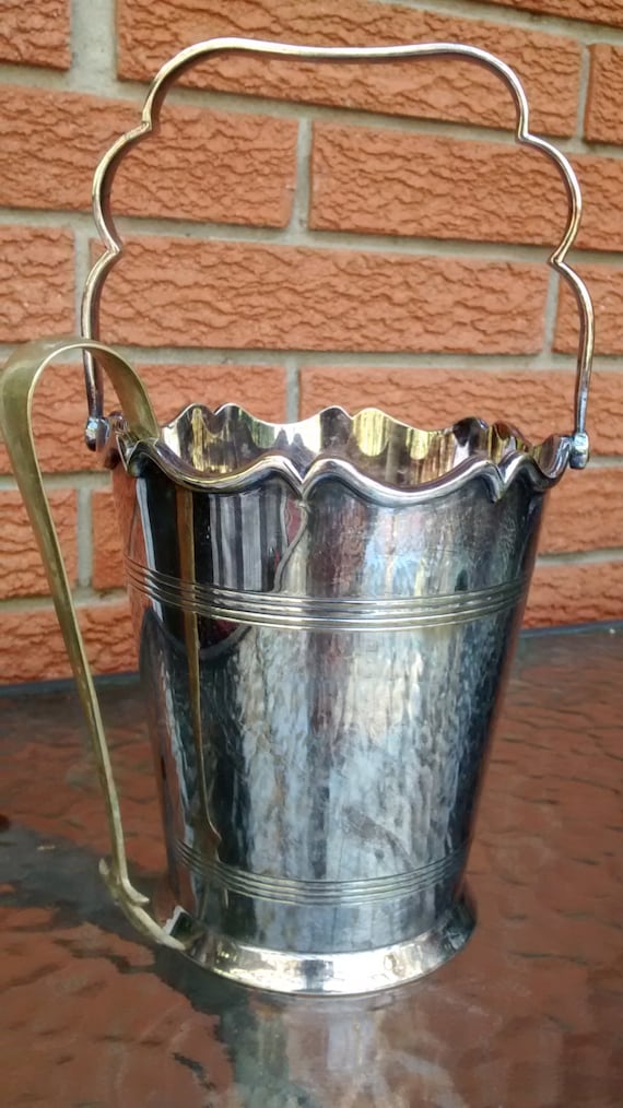 silver plated ice bucket antique