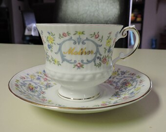 Vintage Elizabethan MOTHER Bone China Teacup & Saucer Celebration Series