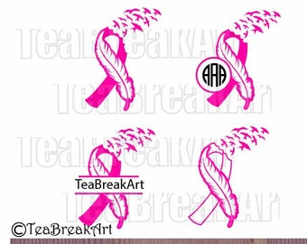 Download Feather ribbon svg | Etsy