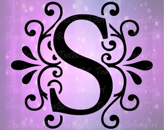 Regal Font V3 Monogram Alphabet SVG EPS JPG Red Vine Digital Cutting Files Graphic invitation papercut printable hand drawn cuttable (137C)