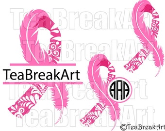 Download Feather ribbon svg | Etsy