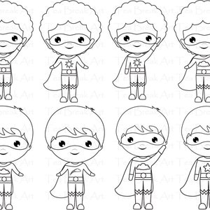 26 PNG Files Super Heroes Outline Clipart Digital Clip Art | Etsy