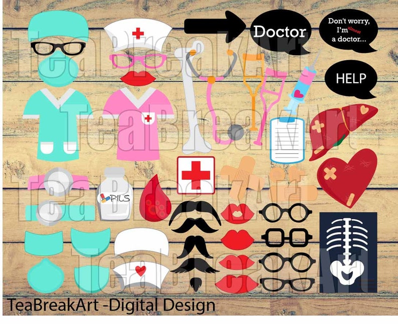 Doctor Props Digital Clip Art Graphic Design for Iron on Vinyl - Etsy