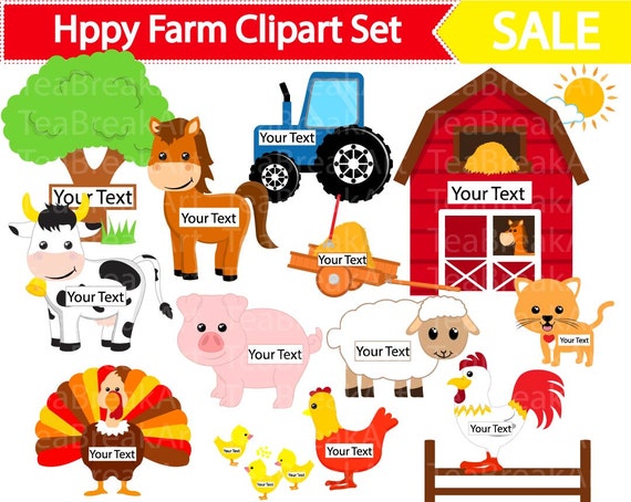 Split Farm Animals Clipart Png Eps Pdf Jpg Iron On Heat Etsy
