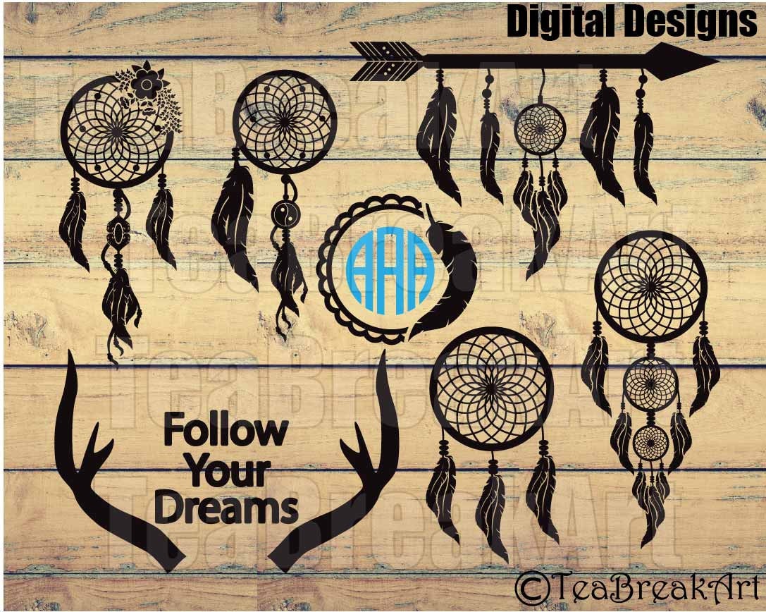 Download Dream Catcher Monogram Cutting Files SVG PNG EPS ClipArt ...