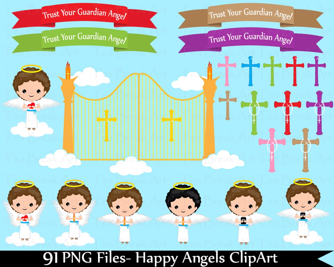 Happy Angels Boys Clipart Digital Clip Art Graphics for - Etsy