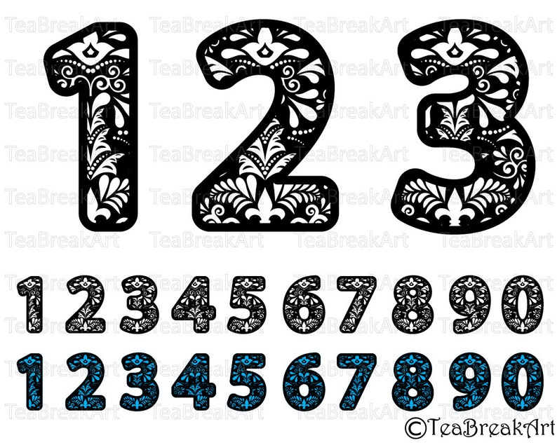 Download Zentangle numbers Cutting Files SVG PNG EPS dxf design ...