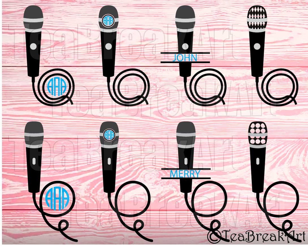 Wired Microphone Cutting Files SVG PNG EPS Clipart Instant Etsy