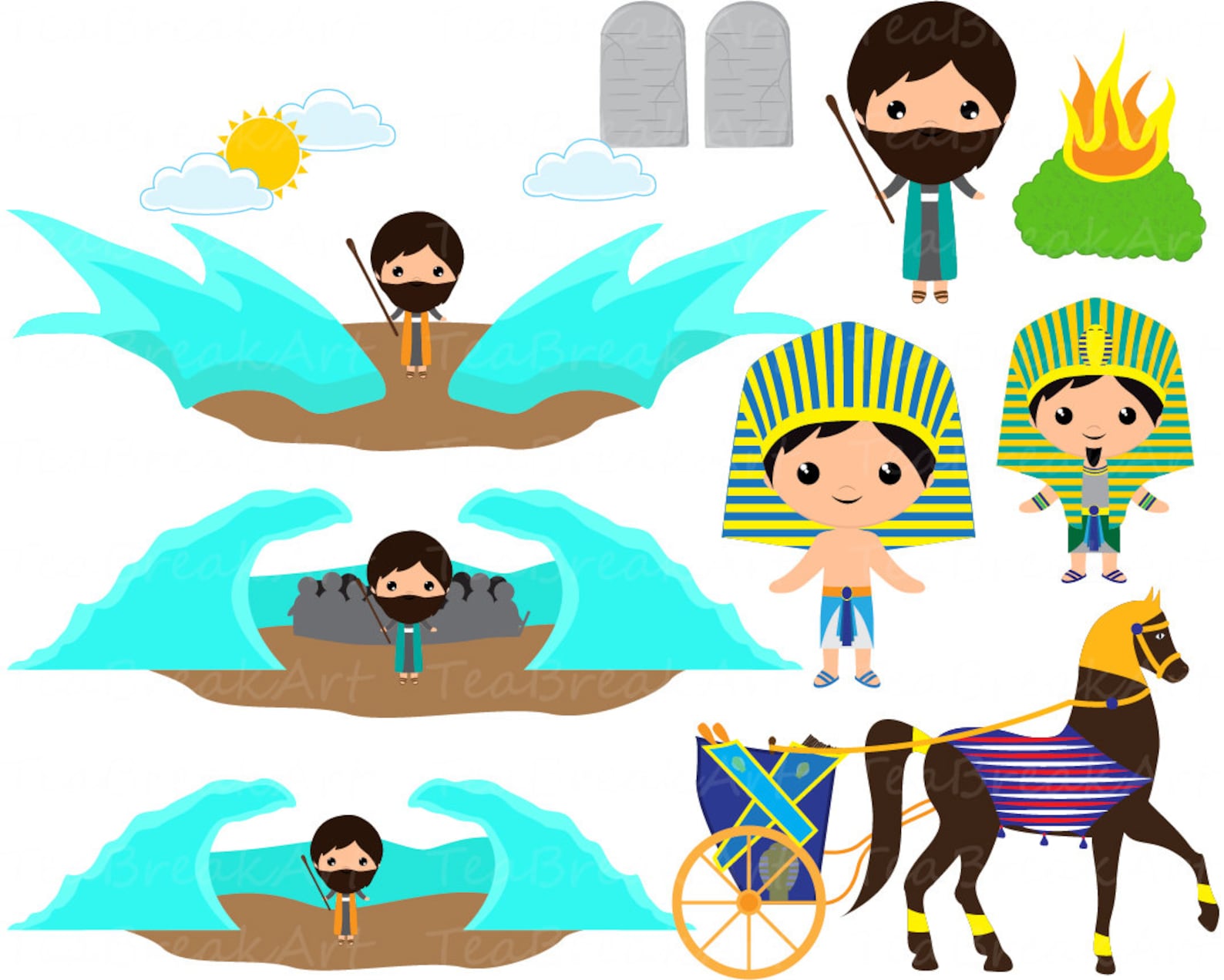 Moses Clipart Digital Clip Art Graphics for - Etsy Israel