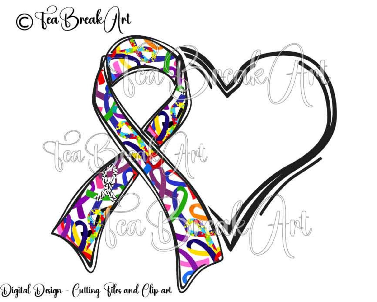 Multicolor Ribbon All Cancer Awareness Cutting Files SVG PNG Etsy