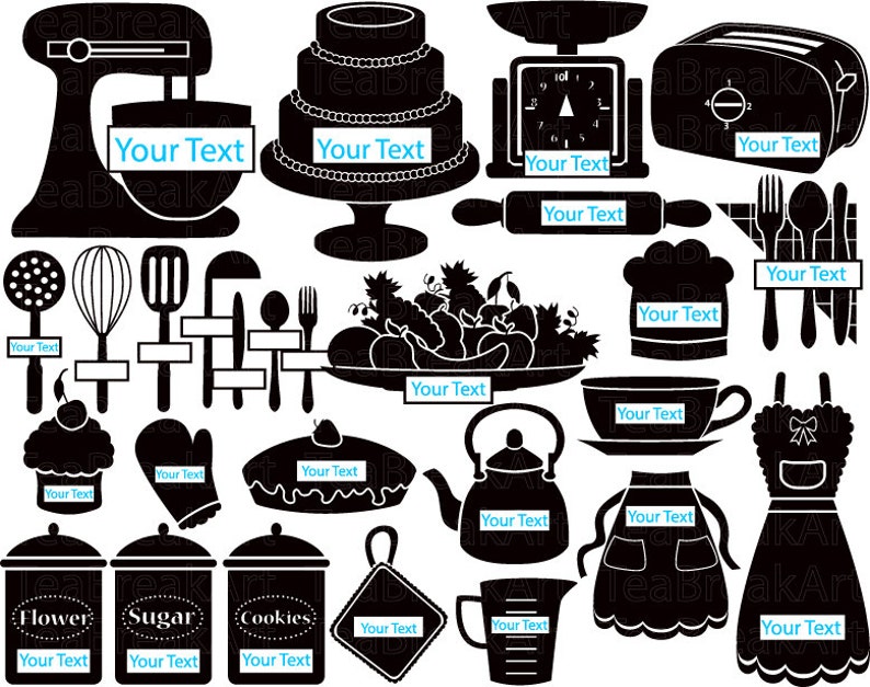 Download Kitchen Split Monogram cutting files and clipart SVG JPG ...