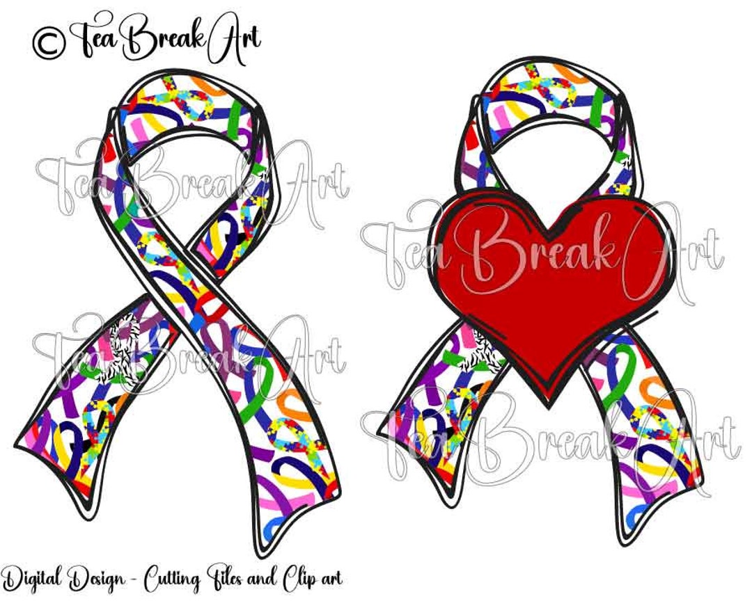 Multicolor Ribbon All Cancer Awareness Cutting Files SVG PNG Etsy