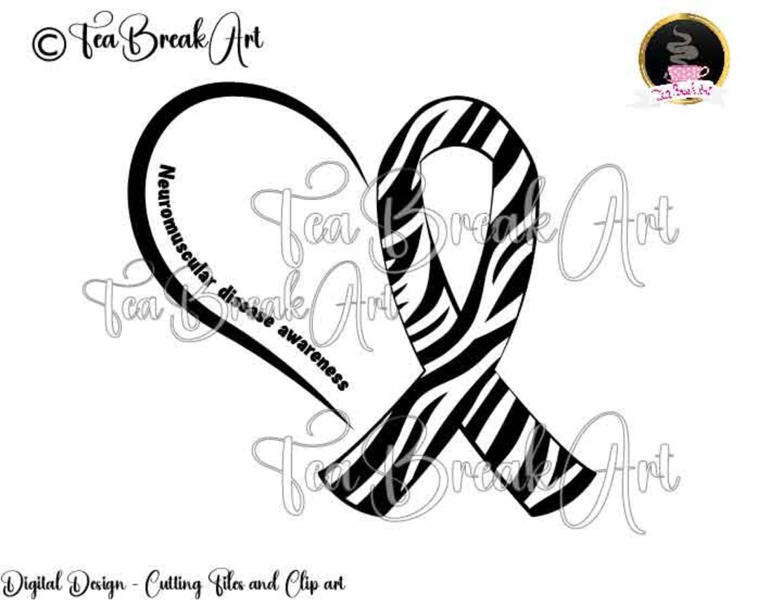 Zebra Ribbon, Neuromuscular, Neuroendocrine Tumor Awareness, Cutting