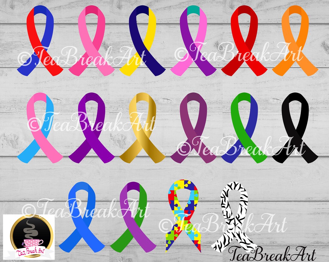 Multi Color Ribbon All Cancer Awareness Cutting Files SVG PNG EPS Dxf